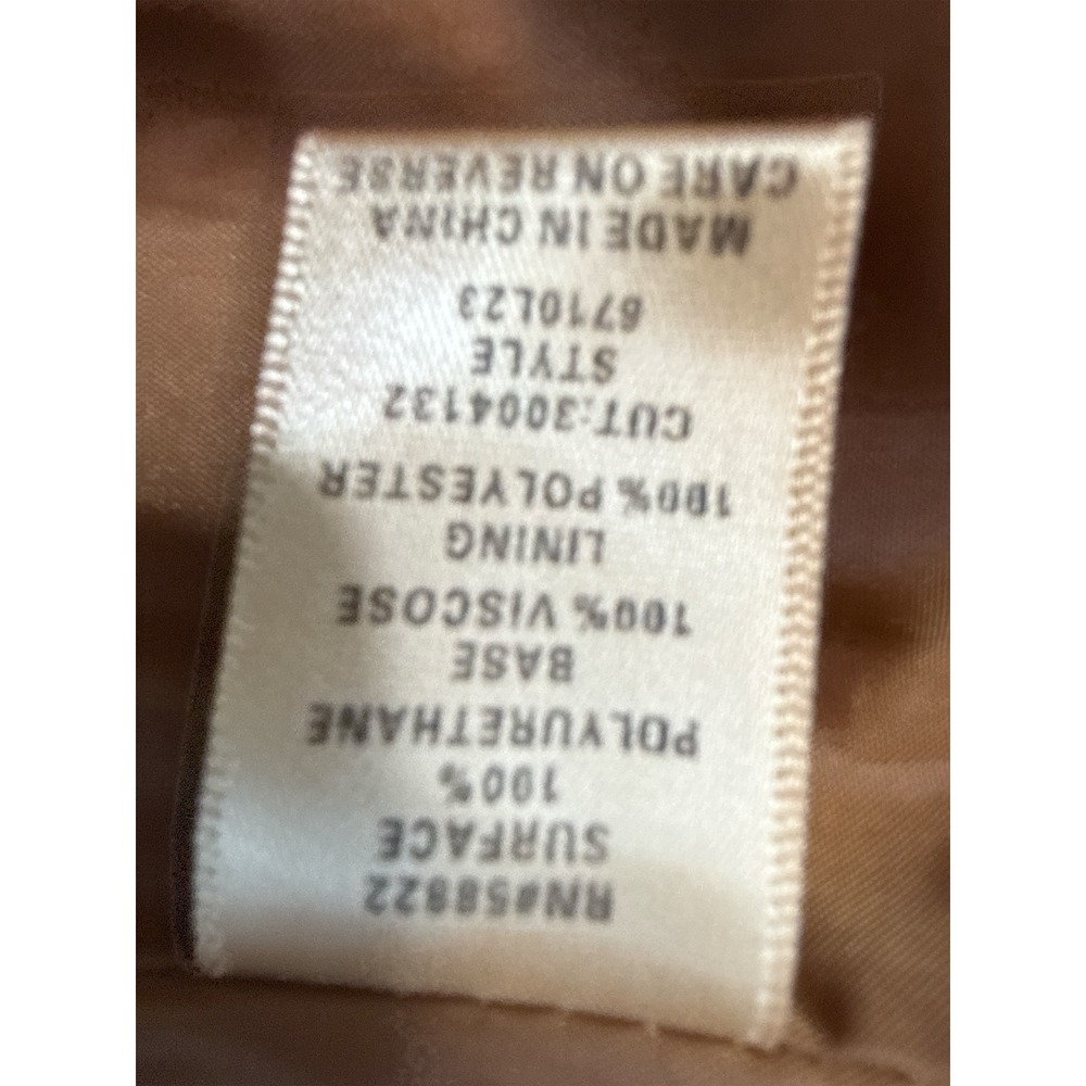 Max Studio Moto Jacket Womens M Cognac Excellent Vegan Leather Distressed Y2K - Picture 7 of 8